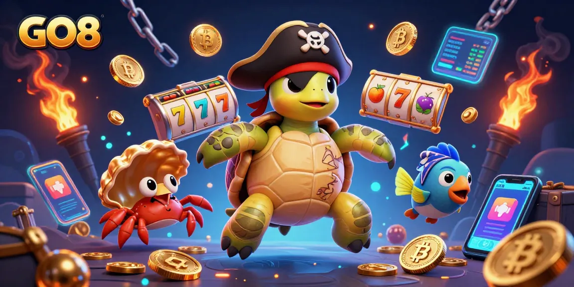 Engage players with GO8 slots as a pirate turtle, crab, and fish explore sunken treasures.