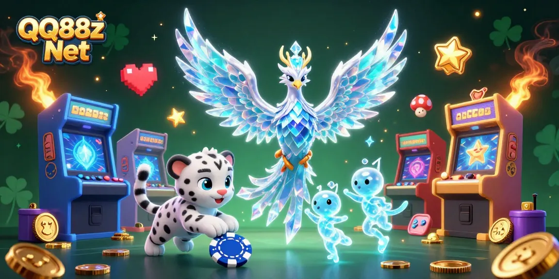 Experience thrilling action at QQ88z Net through a vibrant illustration featuring an ice phoenix.