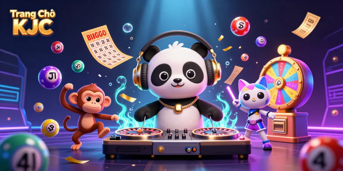 Experience thrilling gaming at Trang Chủ KJC with vibrant characters and engaging casino visuals.