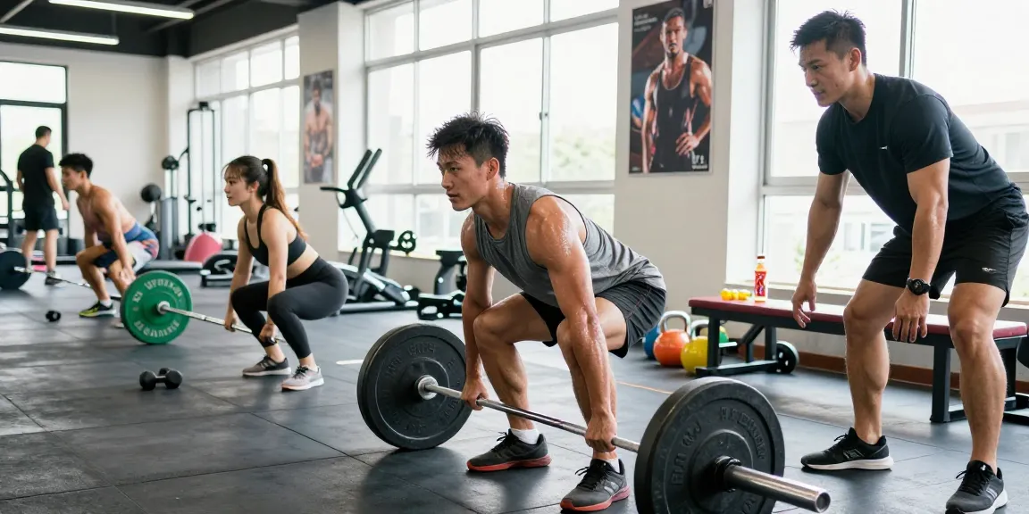 Astera Shop fitness enthusiasts engaging in strength training exercises in a well-lit gym.