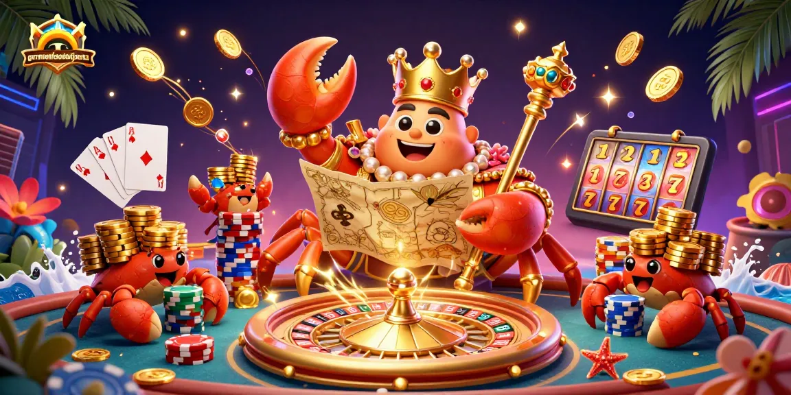 Spin the reels at germanfoodatjosies with a golden crab emperor and treasure map!