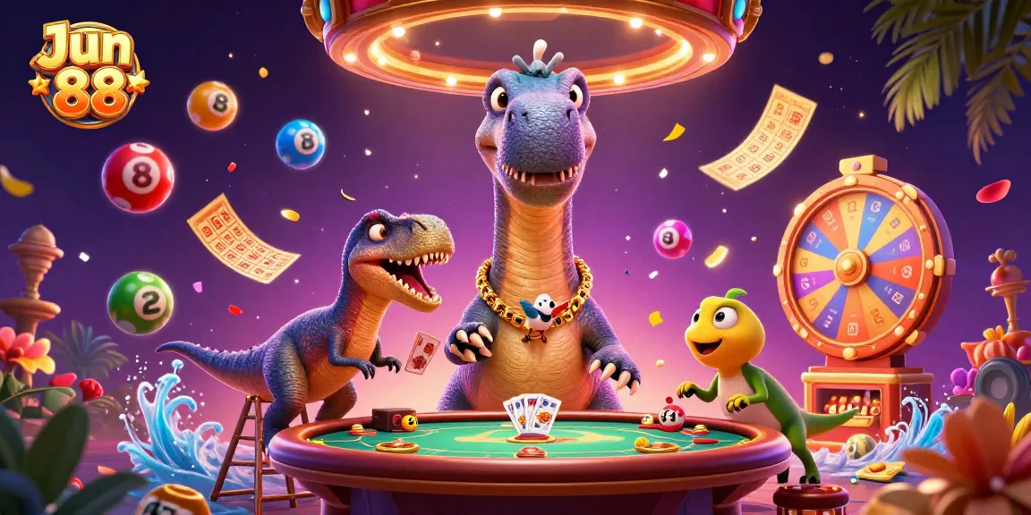 Engage in exciting gaming experiences at Jun 88 with colorful animated elements