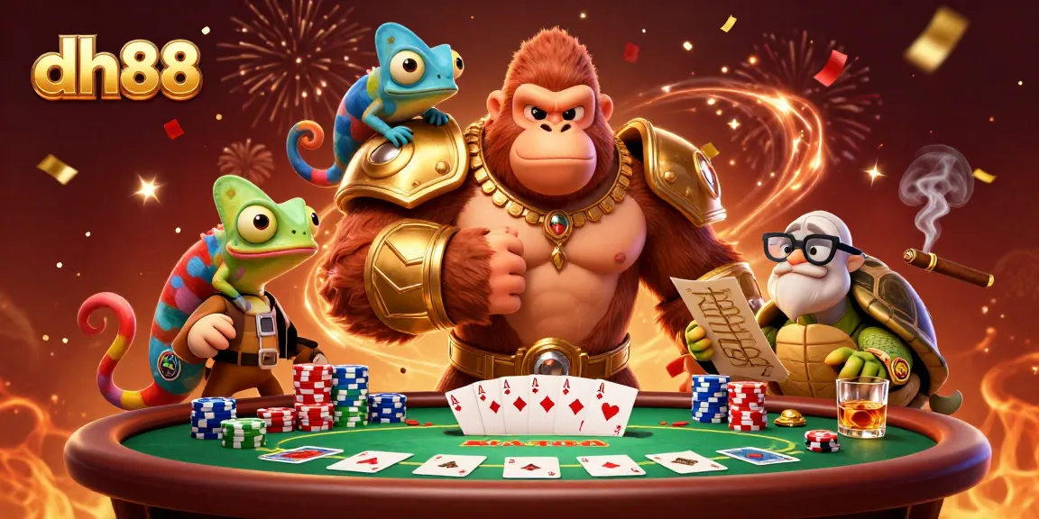Engage with the exciting dh88 world of poker excellence in this vibrant illustration.