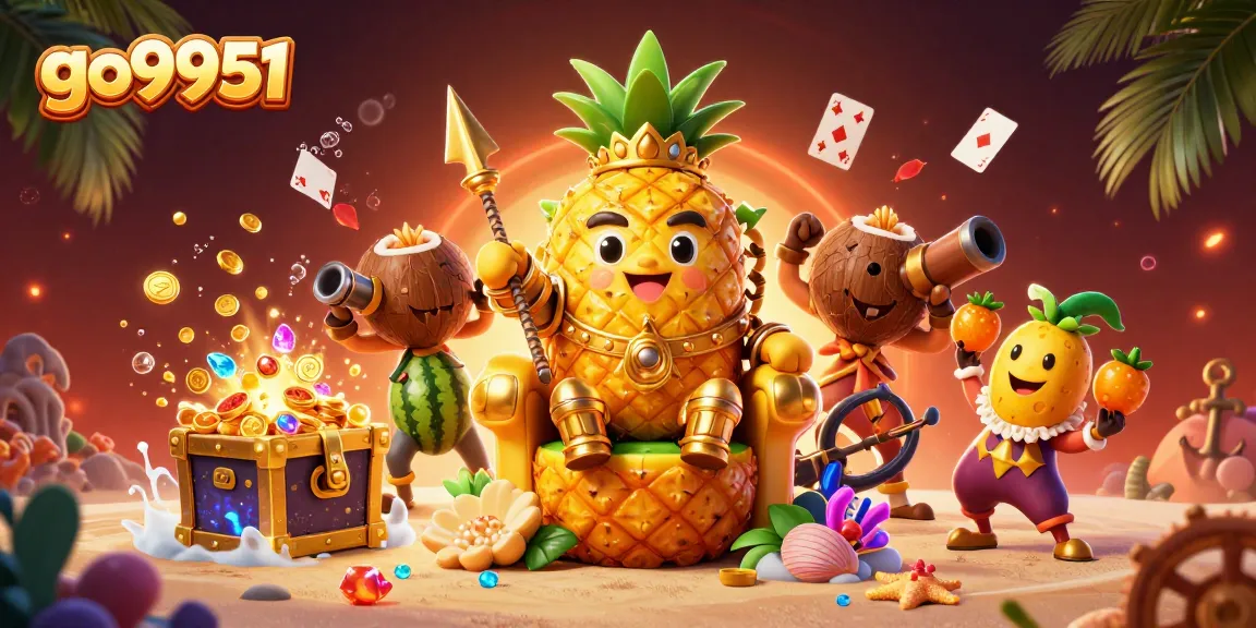 Spin and win at go9951 with vibrant characters in a thrilling beach casino scene.