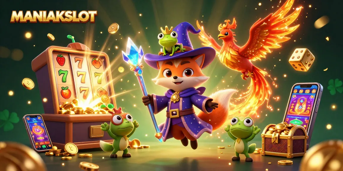 Experience the thrill of MANIAKSLOT as the wizard fox and phoenix celebrate a jackpot explosion!