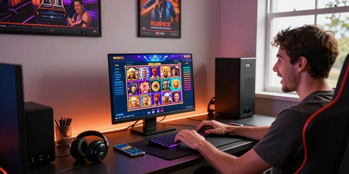 Engaging slot games on laptop during akses login wd138 gaming session, vibrant graphics enhancing online gaming experience.
