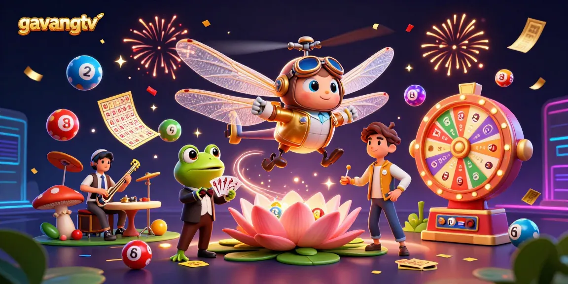 Experience excitement with gavangtv as a dragonfly pilot hovers over a dynamic lily pad casino scene.