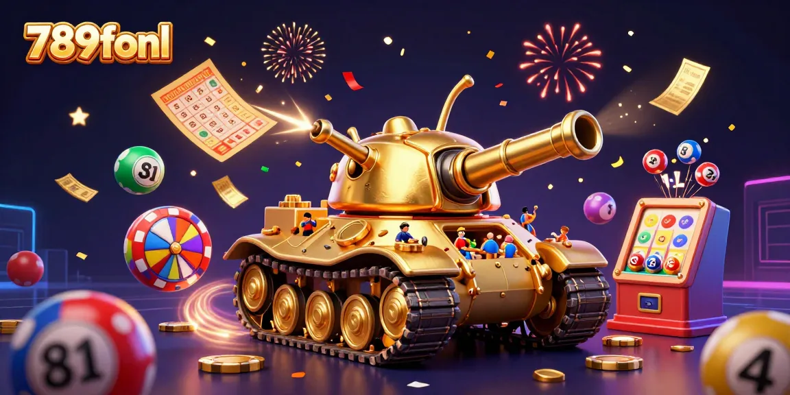 Celebrate winning moments at 789fonl with a vibrant casino-themed 3D illustration, showcasing dynamic game elements.