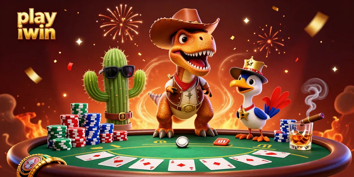 Play iwin with exciting characters around a vibrant poker scene packed with action.