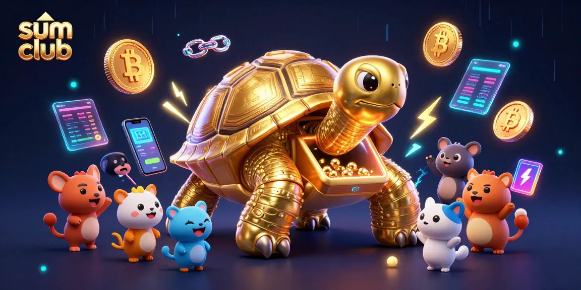 Engage with exhilarating games at sum club, featuring vibrant characters and crypto themes.