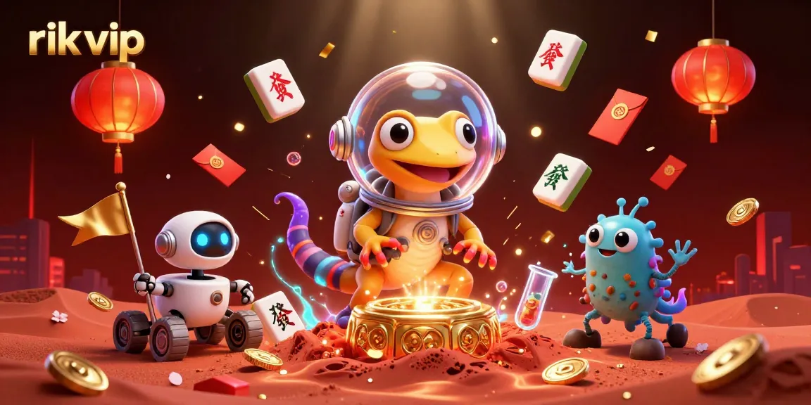 Experience luck and thrill with rik vip while exploring a vibrant casino universe filled with festive elements and energy.