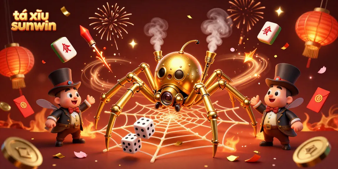 Engage in tài xỉu sunwin with a whimsical 3D illustration of steampunk characters and vibrant casino elements.