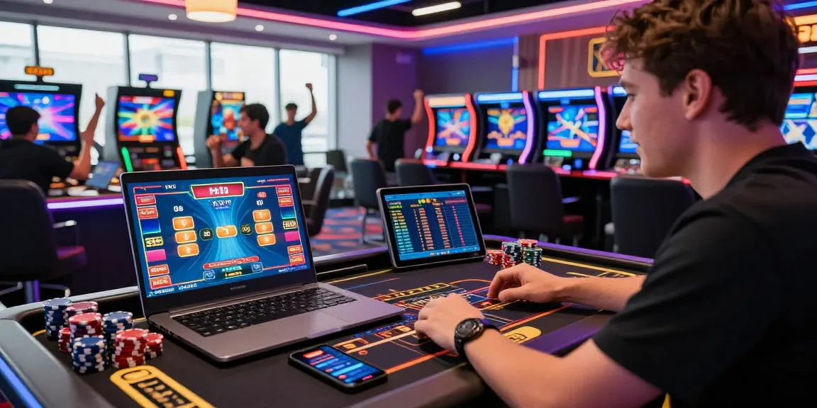Player immersed in aviator crash game with vibrant casino ambiance.