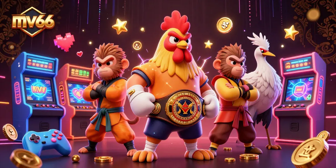Engage with MV66's vibrant gaming world featuring dynamic characters and exciting casino elements.