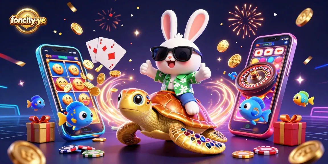 Spin to win at foncity-ye with exciting, vibrant casino-themed 3D illustration showcasing charming characters.