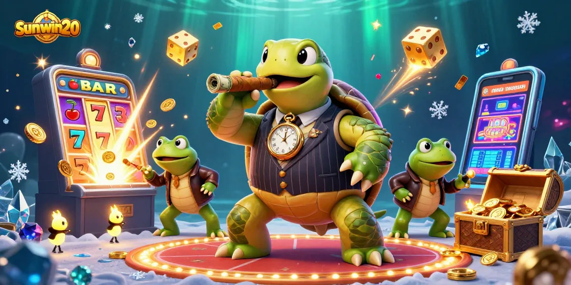 Spin the reels with sunwin20's vibrant casino action featuring characters and game elements.