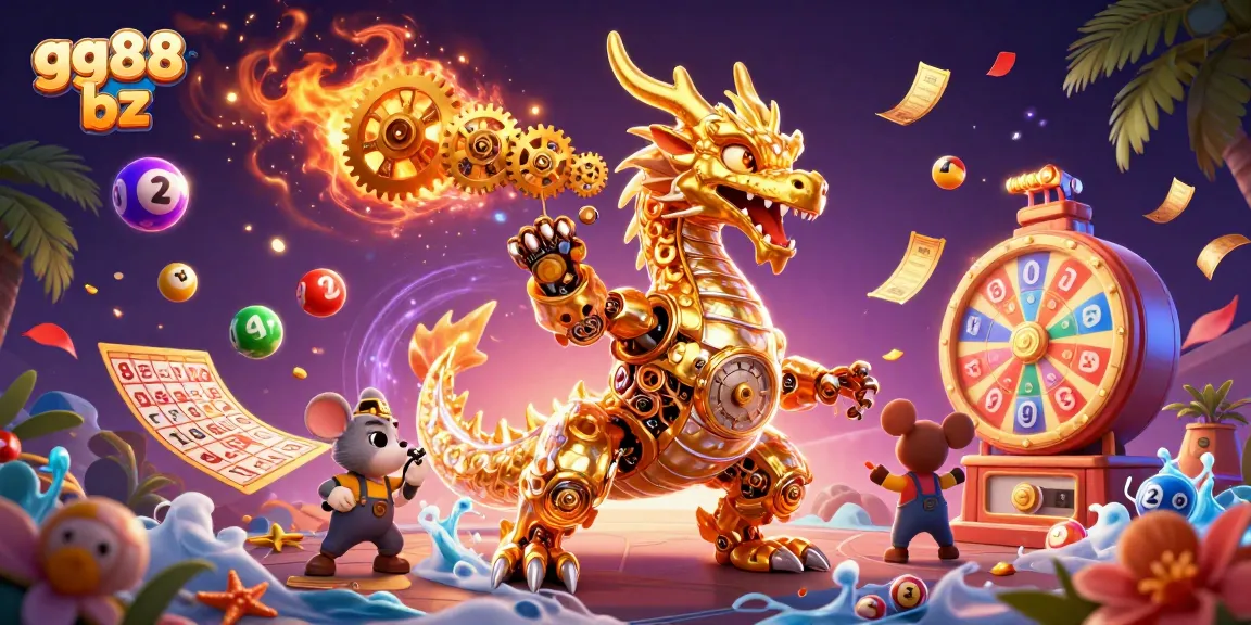 Engage in thrilling gaming action at gg88 bz with vibrant lottery elements and a golden dragon!