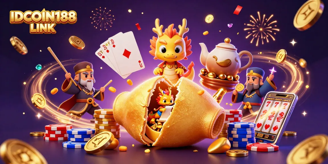 Win big with IDCOIN188 LINK as a golden fortune cookie and magical dragon ignite the casino adventure.