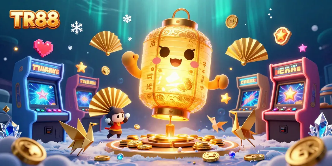 Engage with TR88 in a dynamic gaming experience featuring vibrant casino elements and lucky symbols.
