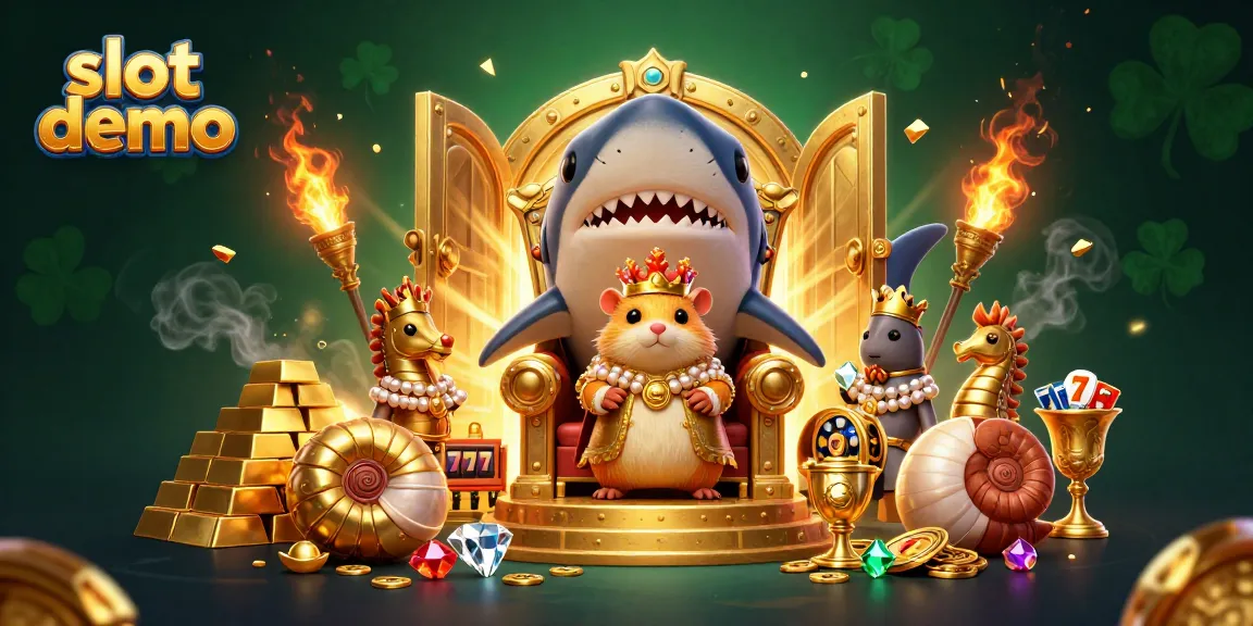 Slot demo menampilkan raja hamster emas dengan penjaga berkuda, bersinar di sekitar harta karun.