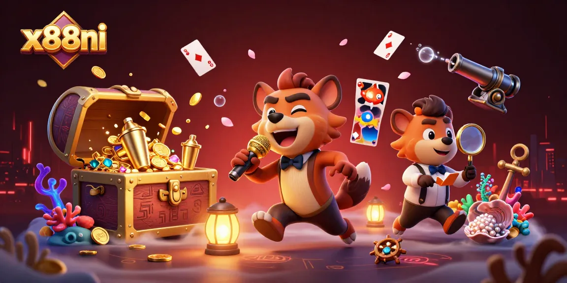 Experience the thrilling atmosphere of x88ni with vibrant hyenas in a comedy casino scene.