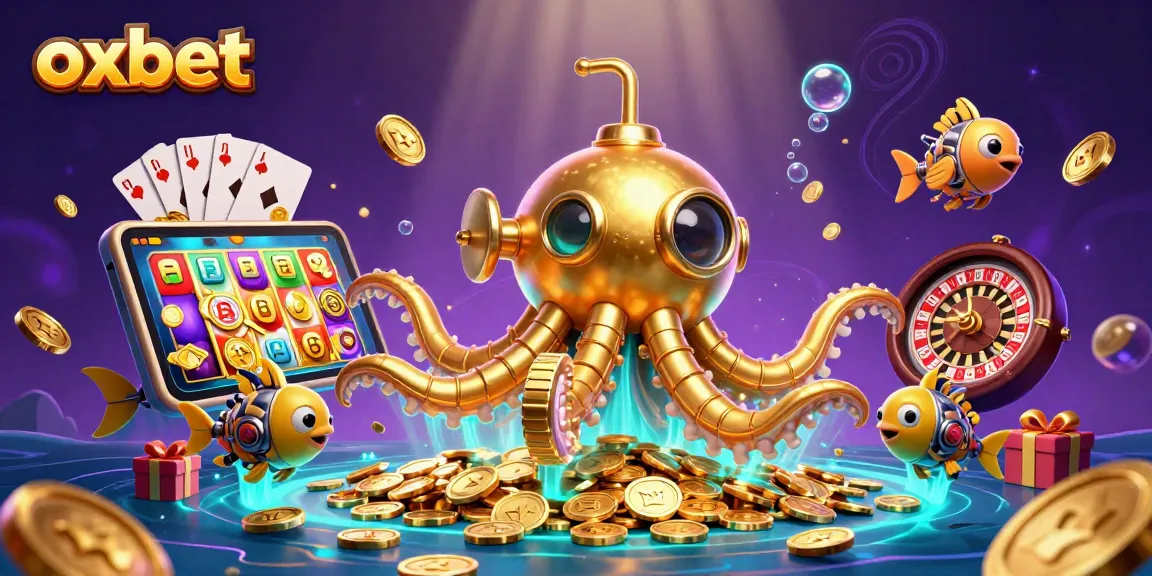 Experience thrilling gameplay with oxbet's vibrant 3D kraken hybrid submarine and casino elements.