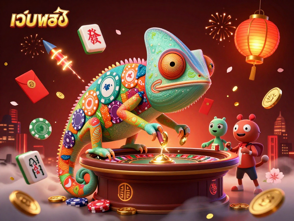 Experience the thrill of เว็บตรง online gambling with vibrant casino elements and dynamic characters.