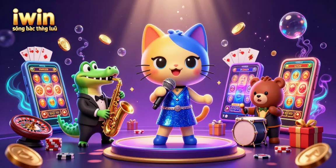 Engage in thrilling gameplay at iwin sòng bạc thượng lưu with our vibrant 3D casino scene featuring lively characters.