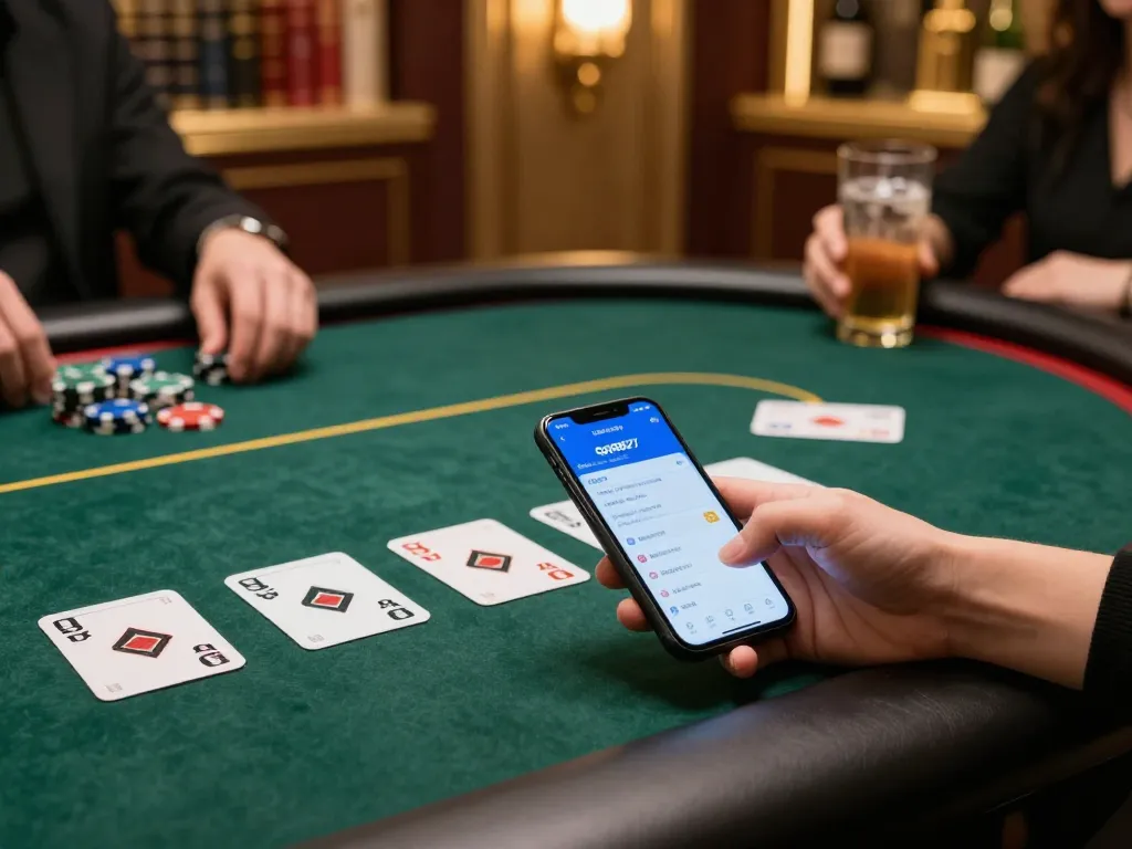Enjoying strategic gameplay on the qq8827 app in a sophisticated home poker setting