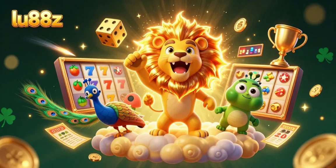 Experience thrilling slots and jackpots with lu88z in an engaging 3D casino scene.