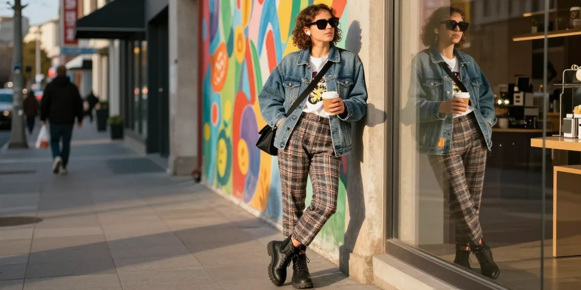 Stylish individual embodying fashion trends at https://www.sukan8a.com/ with vibrant urban backdrop and accessories.