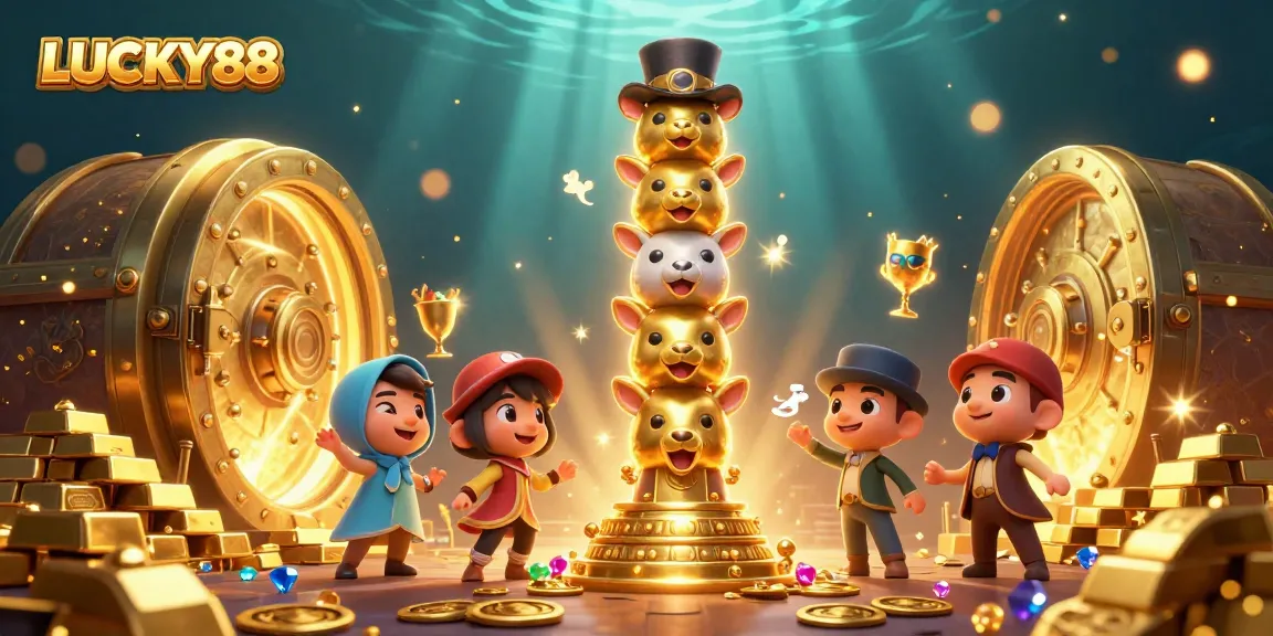 Win big with LUCKY88 in this vibrant 3D casino adventure featuring dazzling treasures.