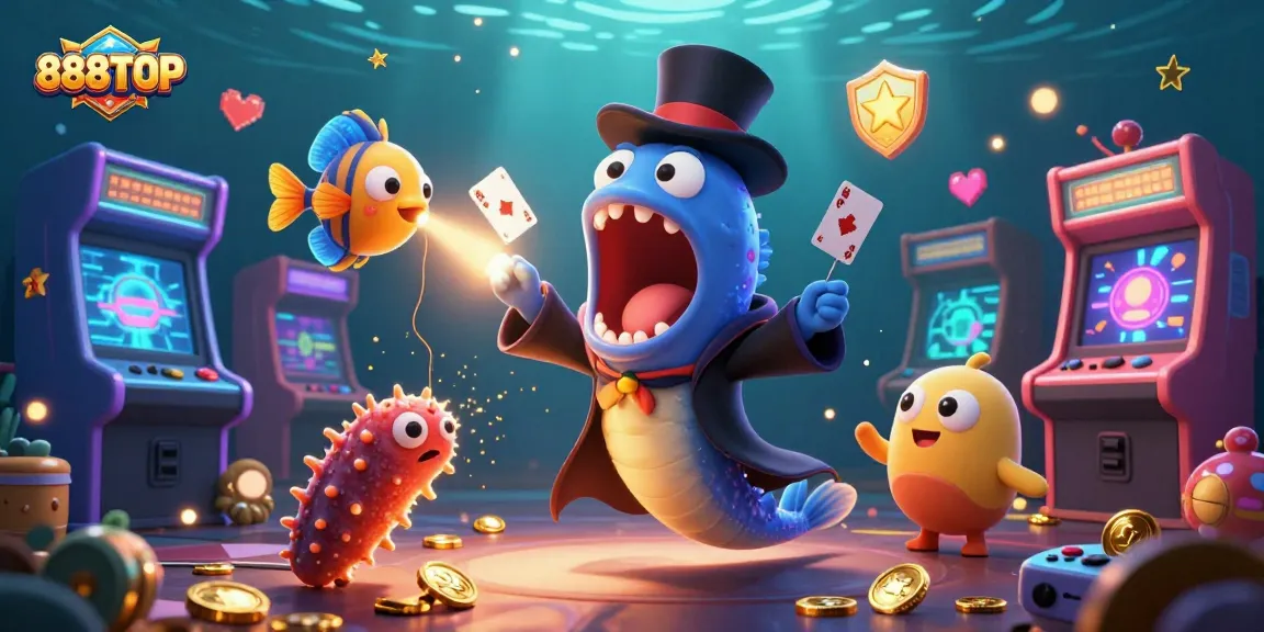 Experience thrilling magic at 888TOP with a glowing underwater spectacle featuring unique casino elements.