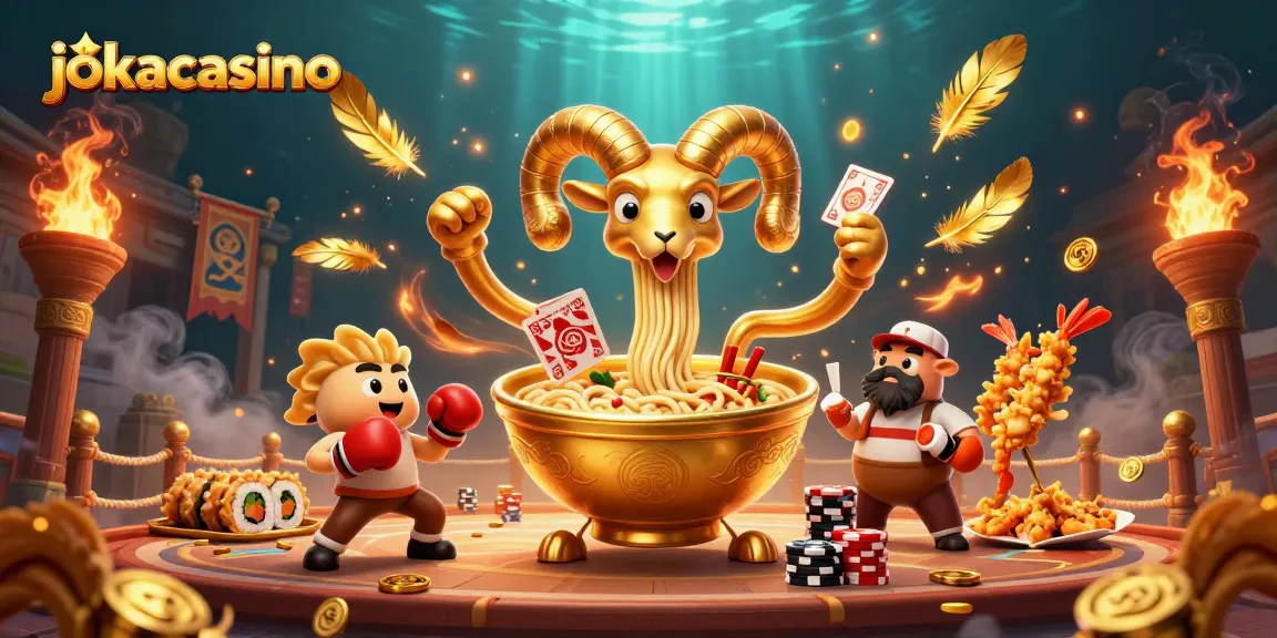 Experience thrilling gameplay at jokacasino with a colorful 3D illustration of unique casino characters.