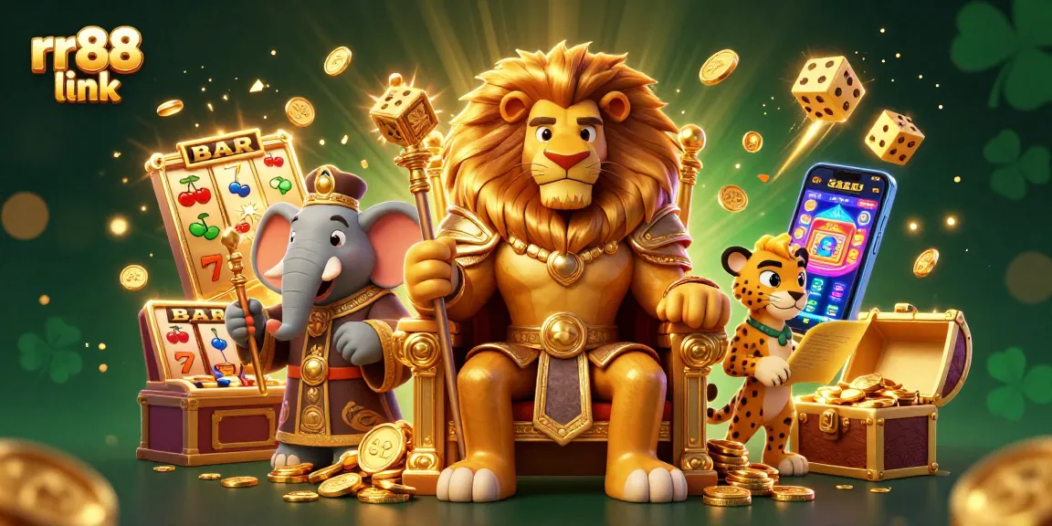 Experience the thrill of the rr88 link with captivating 3D casino characters amidst vibrant games and jackpots.