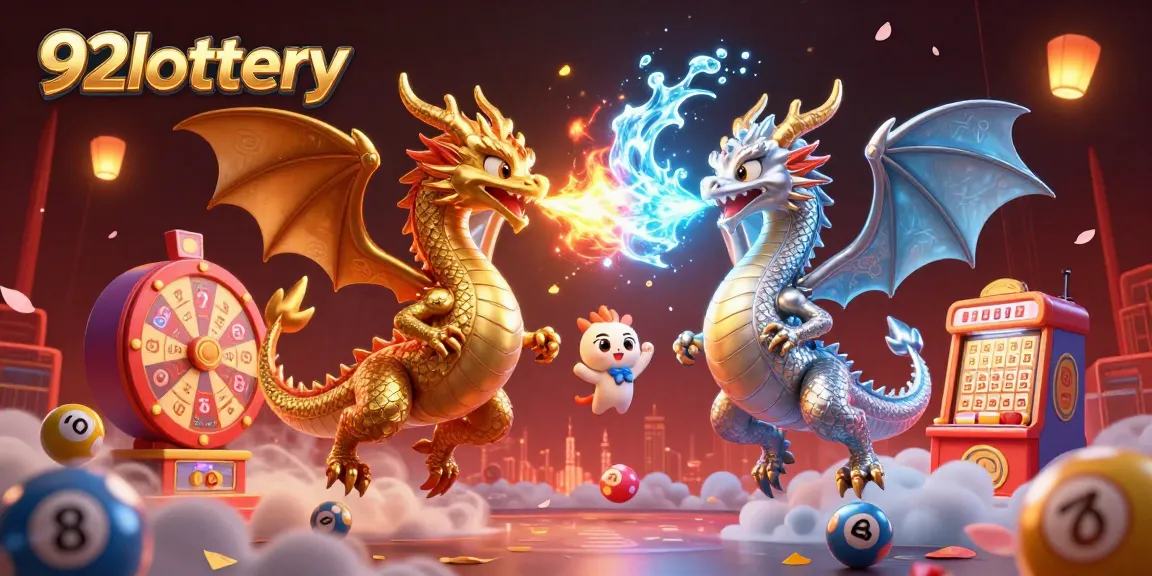 Visualize winning with 92lottery as dragons and lottery elements create a captivating scene.