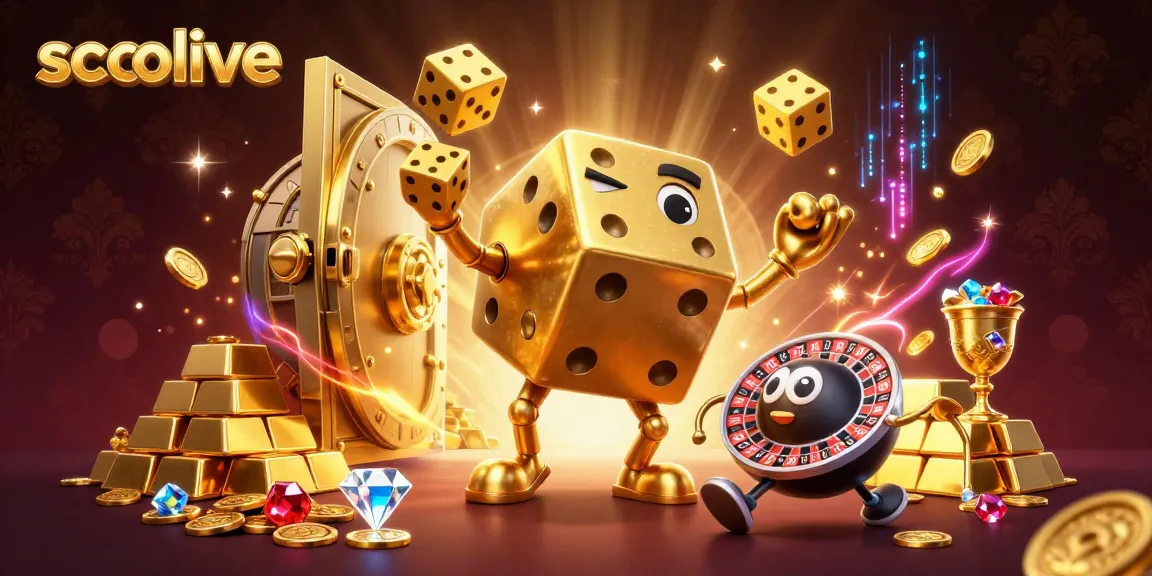 Engage with socolive's exciting features while enjoying dynamic 3D illustrations of golden dice and lavish treasures.