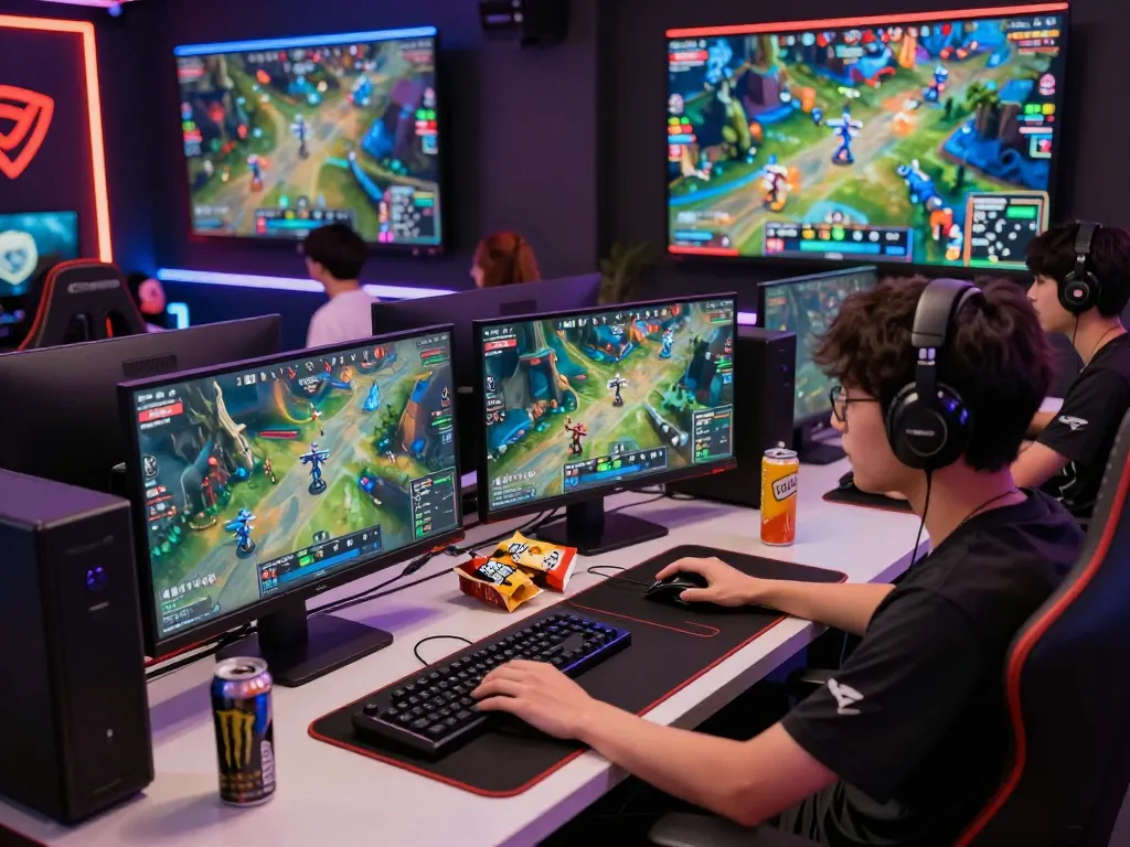 Exciting esports betting Singapore scene with a gamer placing bets on live matches.
