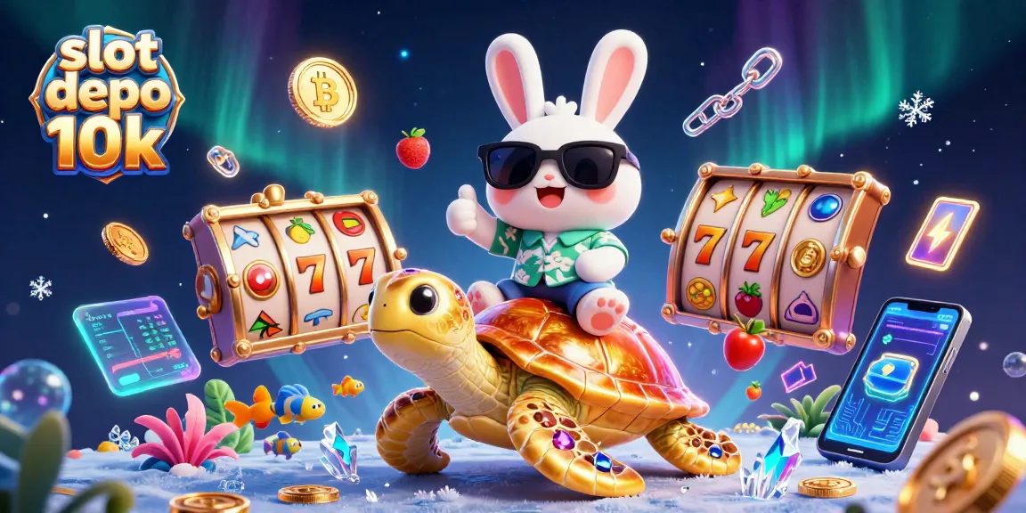 Experience entertaining gameplay at slot depo 10k with vibrant slot symbols and a lucky rabbit character.