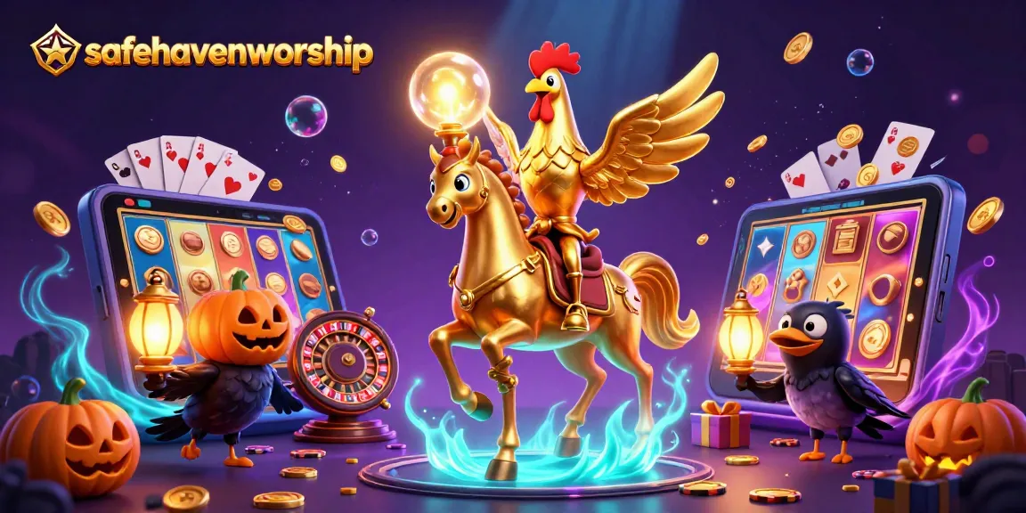 Experience thrilling gaming at safehavenworship with a vibrant scene of characters and casino elements.