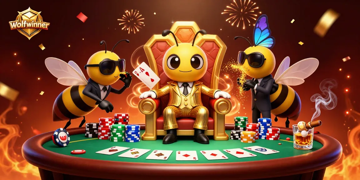 wolfwinner showcases a vibrant bumblebee mob boss and lively gambling atmosphere highlighting poker excitement.