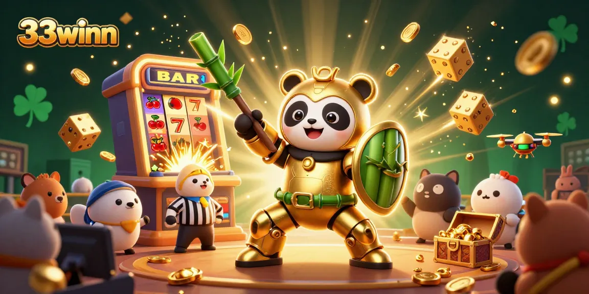 Engage in thrilling gaming action at 33winn with vibrant characters and dynamic casino elements.