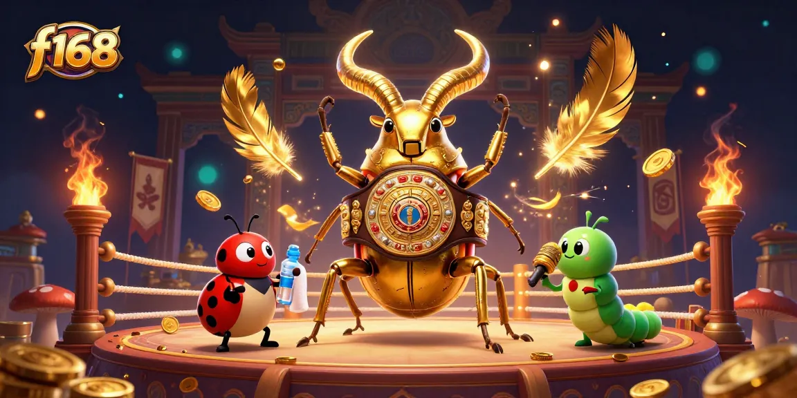 Engage in thrilling gameplay at f168 with a dynamic 3D scene of stylish characters, gold coins, and ember effects.