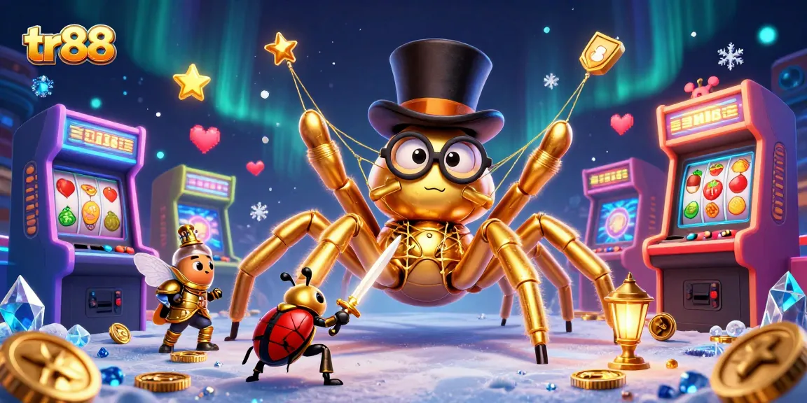 Experience thrilling casino action with tr88’s vibrant gaming adventure featuring a golden tarantula and beetle knight.