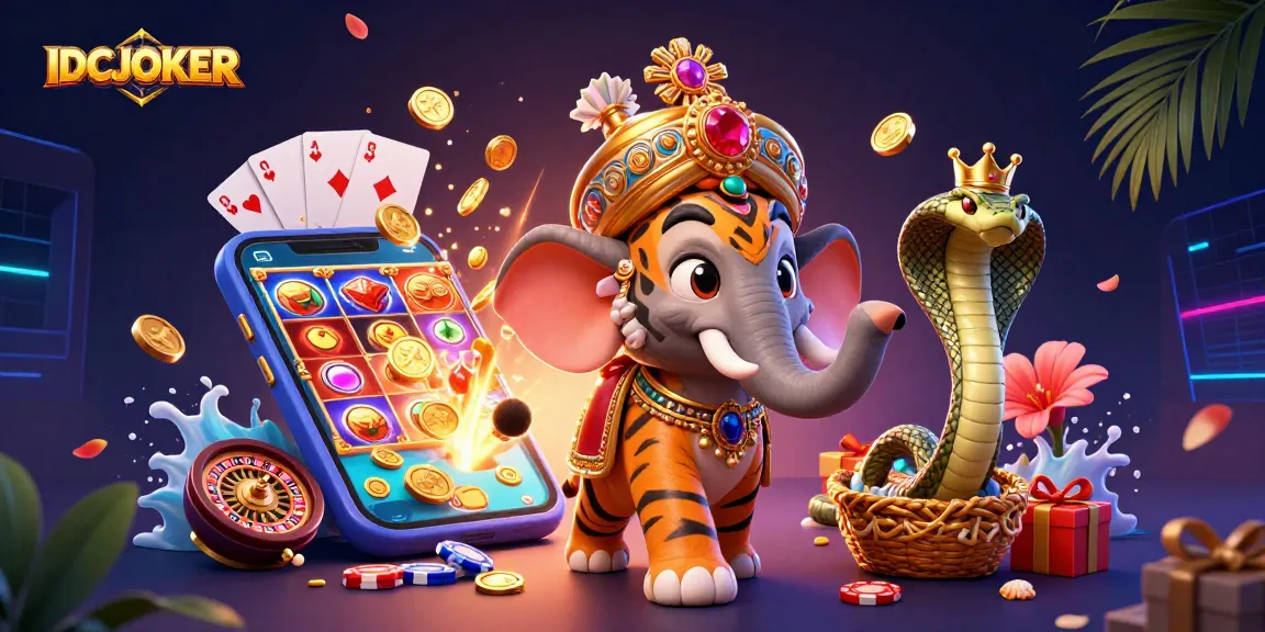Experience the excitement of IDCJOKER with a vibrant 3D casino scene full of action and games.