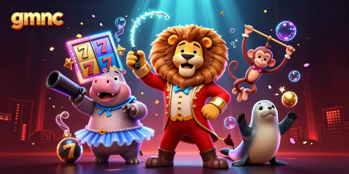 Experience the thrill of gmnc with lively 3D characters amidst vibrant slot elements.