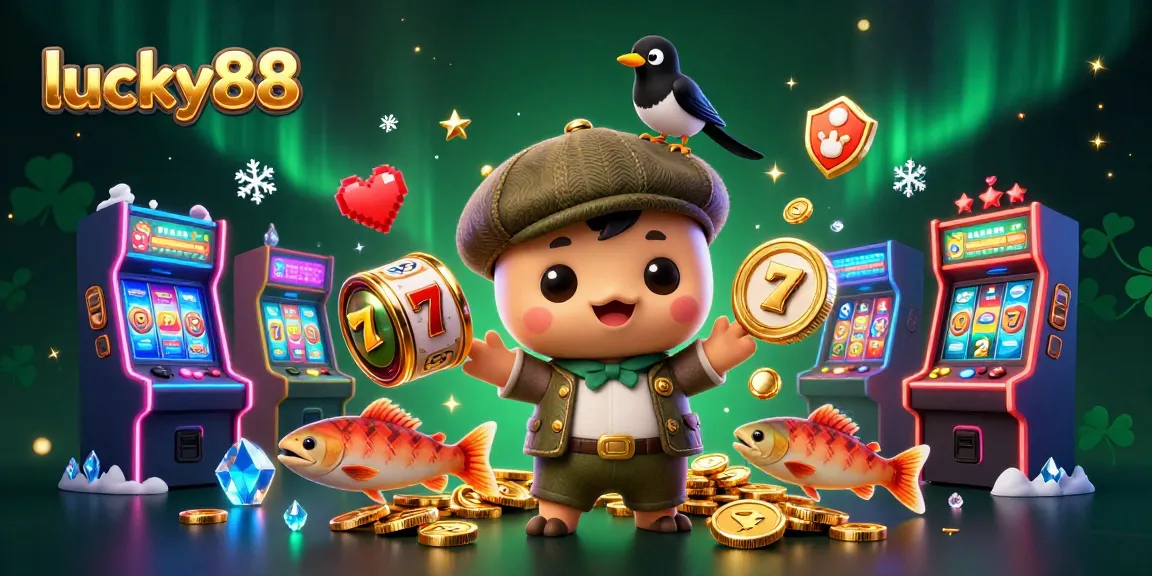 Experience the excitement of lucky88 with Nessie and friends enjoying vibrant slot games.