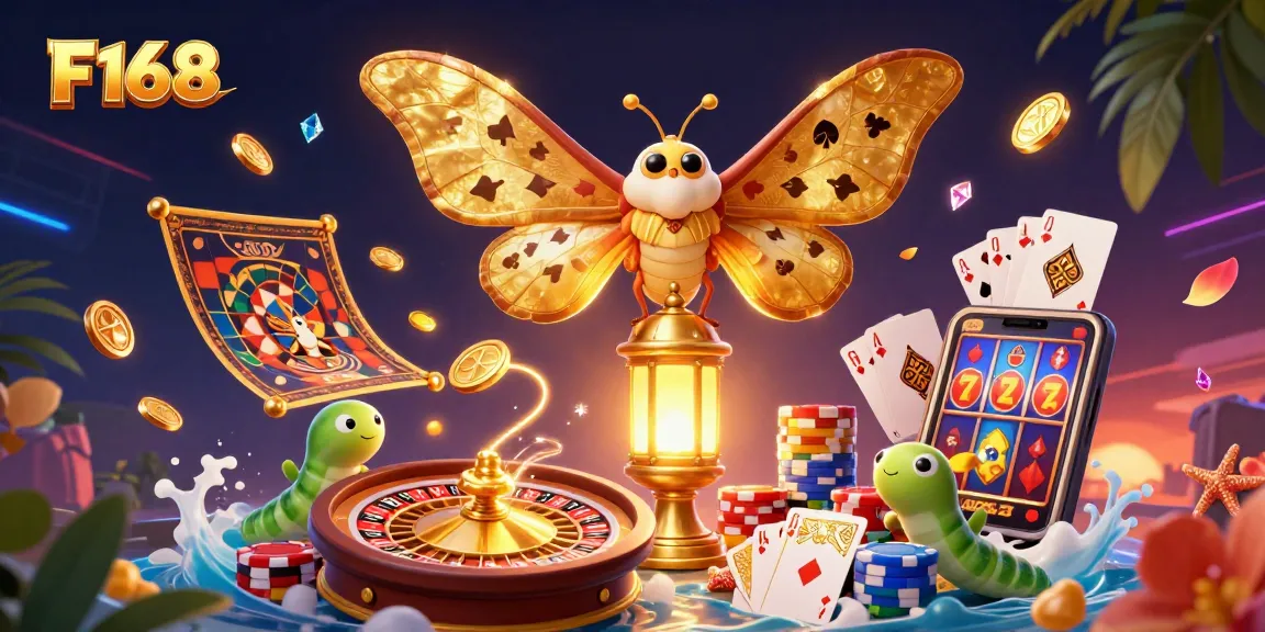 F168 offers exhilarating gaming experiences with vibrant visuals of casino scenes.