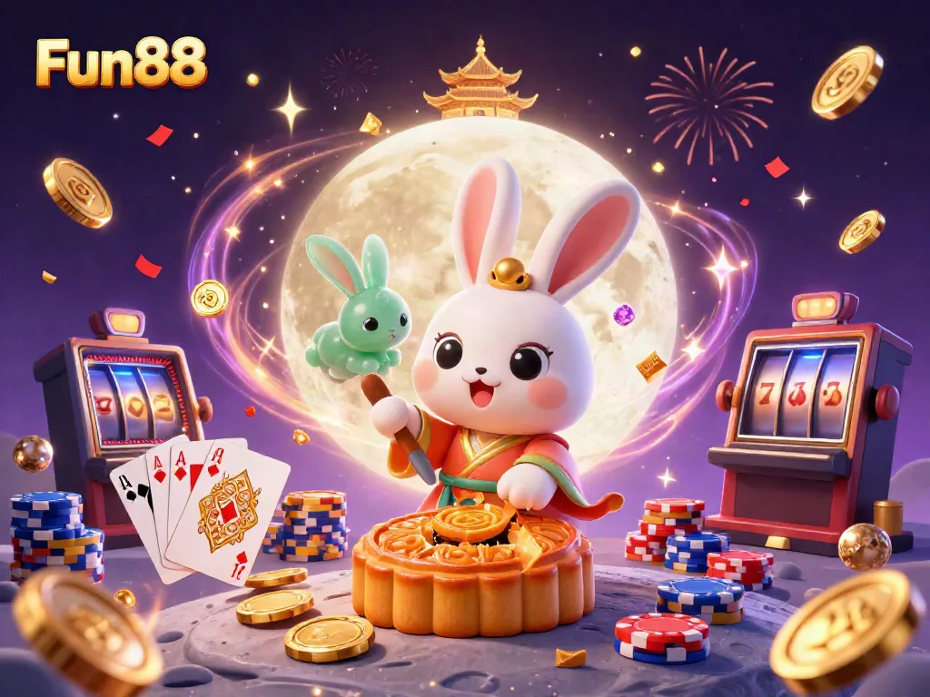 Experience Fun88's vibrant gaming world with enchanting characters and rich casino elements in a spectacular 3D illustration.