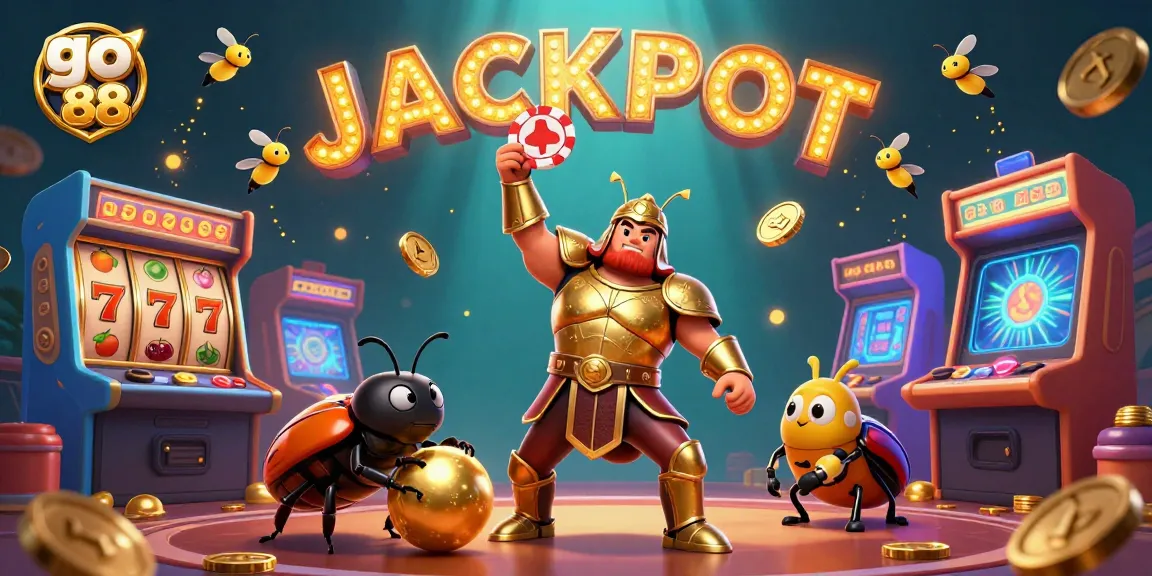 Experience the thrill of go 88 with vibrant casino elements and engaging characters celebrating a jackpot.